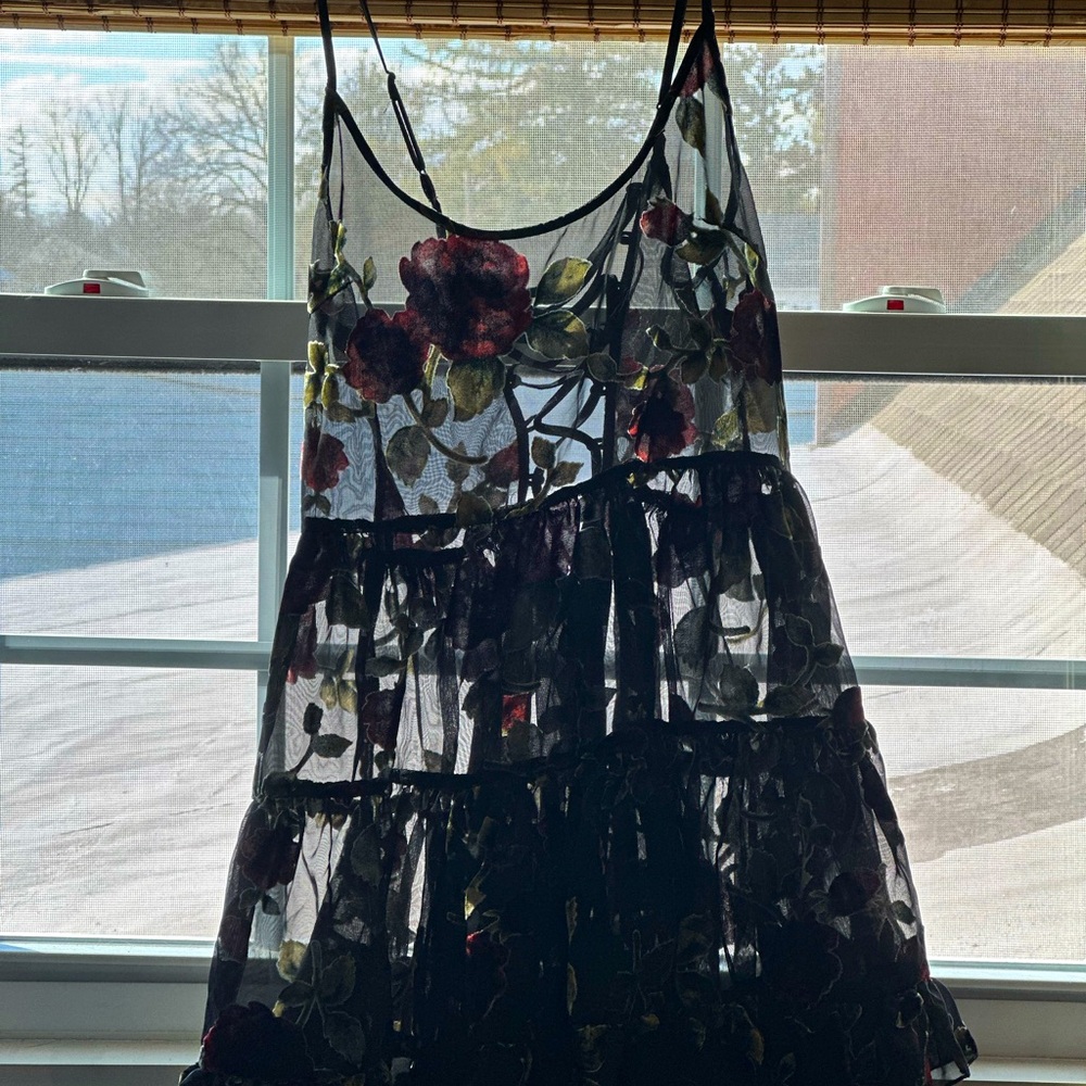 WIDOW brand size xl Floral Sheer Dress